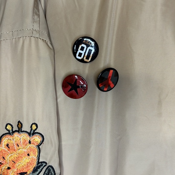 AKOO Embroidered No Rivals Tan Eagle Bomber Jacket - Picture 4 of 11